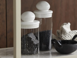 Nordal, PLUM, Opbevaringsglas med låg, Hvid, Keramik, H:21 x Dia:11 cm