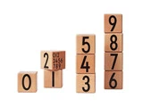 Design Letters, Klodser med tal, træ, 10 stk.