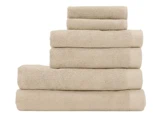 Sekan Studio, Håndklæder, Mokka, 100% økologisk bomuld, Sæt af 6 stk., 40x70, 50x100, 70x140 cm
