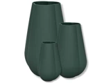3 stk. Clover vaser i dark green keramik fra Cooee Design - H:25 / 18 / 11 cm