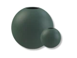 2 stk. Ball vaser i dark green keramik fra Cooee Design