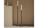 Holmen, Ludano, Lysestage, Sort, Aluminium, Dia:22 x H:99 cm