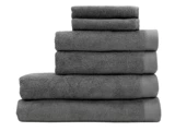 Sekan Studio, Håndklæder, Antracit, 100% økologisk bomuld, Sæt af 6 stk., 40x70, 50x100, 70x140 cm