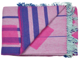 Silkeborg Uldspinderi, Luca 1065, Plaid, Blå, Pink, Lilla, 50% Wool 50% Alpaca, B:140 x L:240cm