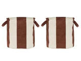 OYOY, Kara, Opbevaringskurv, Brun, Råhvid, Sæt af 2 stk.,75% Polyester, 17% Bomuld, Dia:32 x H:32 cm