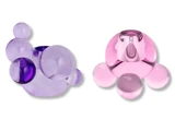 2 stk. Bubble lysestager i lilla og lyserød malet krystal glas fra Stences