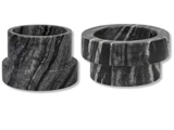 2 stk. MARBLE høj block lysestager i sort marmor fra Mette Ditmer