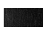 En rektangulær sort tekstureret måtte med subtile lodrette linjer, placeret på en hvid baggrund.