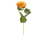 Nordiq, Kunstig, Solsikke stilk, Orange, Plastik, L:56 cm