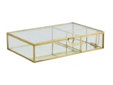 Lene Bjerre, Laura, Opbevarings box Guld, Messing, Glas, L:25 x B:16.5 x H:5,3 cm