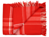 Silkeborg Uldspinderi, Maria, Plaid, Rød, Hvid, 100% new wool, B:130 x L:190 cm