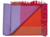 Silkeborg Uldspinderi, Maria, Plaid, Lilla, Pink, Orange, 100% Pure New Merino Wool, B:130xL:190cm