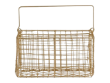 Nordal, NAVITI, Opbevaringskurv m. håndtag, Guld, Jern, B:17 x L:25 x H:13 cm