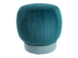 Au Maison, Puf i velour, Petrolium/lyseblå, 46x44 cm