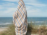 OYOY, Raita håndklæde, 100% øko. bomuld, Caramel/Ice Blue, H100 x W100 cm