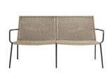Muubs, Riva, Sofa, Polyrattan, Metal, Valnød, Sort, L: 152 H: 80 D: 74 cm