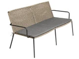 Muubs, Riva, Sofa, Polyrattan, Metal, Valnød, Sort, L: 152 H: 80 D: 74 cm