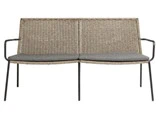 Muubs, Riva, Sofa, Polyrattan, Metal, Valnød, Sort, L: 152 H: 80 D: 74 cm