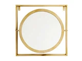 Stort rundt spejl i boks fra Nordal - 61x61 cm