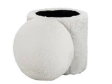 Bloomingville, Siabella Puf, Hvid, Polyester, Ø: 37 x H: 40 cm