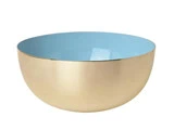 LOUISE ROE, messing skål, blå, 8x18 