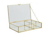 Lene Bjerre, Laura, Opbevarings box Guld, Messing, Glas, L:25 x B:16.5 x H:5,3 cm