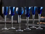 Lyngby glas, 6 Snapseglas, Blå, 16 cm