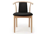 4 stk. Dansk design stol i bøg med sort læder