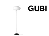GUBI Stemlite Floor Lamp - H150 - Frosted Glass Black Chrome