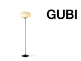 GUBI Stemlite Floor Lamp - H150 - Frosted Glass Black Chrome