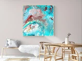 GHOST - KUNSTTRYK 100CM X 100CM - BYMALUE  [T119] (Normalpris kr. 650)