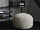Tabi puf i brun polyester fra House Doctor - h: 40 dia: 80 cm