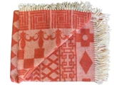 Silkeborg Uldspinderi, Teodor 1082, Plaid, Coral, Råhvid, 50% Alpaca, 50% Uld, B:130 x L:190 cm