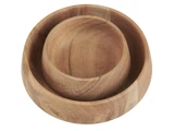 Ib Laursen, Skåle, Rund, Natur, Akacie, Sæt af 2 stk., H:3,5 x Dia:15 cm
