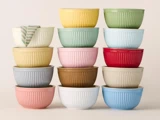 Ib Laursen, Mynte, Skåle, Straw, Stentøj, Sæt af 3 stk., H:14xØ:25,5 • H:11,5xØ:22 • H:9,5xØ:18 cm