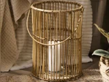 Cane lanterne m. glas indsats i rattan fra Ib Laursen