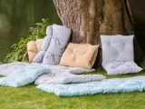 Ib Laursen, Charlie, Madrashynde, Mørkeblå, Råhvid Bomuld, Polyester, B:50 x H:8 x L:100 cm