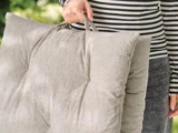 Ib Laursen, Lina, Madrashynde, Natur m/sorte striber, Bomuld, polyester, H:8 x B:50 x L:100 cm