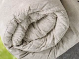Ib Laursen, Lina, Madras, Natur m/sorte striber, Bomuld, Polyester, B:70 x H:8 x L:190 cm