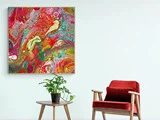 HUNTING SANITY - KUNSTTRYK 100CM X 100CM - BYMALUE [T118] (normalpris kr. 650)