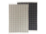 OYOY, Grid Ternet gulvtæppe, Råhvid/Antracit, 140x200 cm