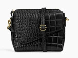 Treats, Ulrikka Croco Crossbody, læder, sort, 21x18x6