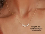 PEARLY - 14k forgyldt halskæde med ferskvandsperler