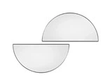 2 stk. UNITY 1/2 Cirkel spejle i Sort fra AYTM
