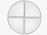 4 stk. UNITY spejle 1/4 cirkel fra AYTM - dusty green