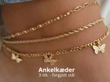 Sophia - 3 stk. ankelkæder eller armbånd til bredt håndled