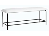 Vanilla bænk i hvid PU læder fra Nordal - L: 124 cm