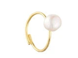 GRUNDLED, Vega, Ring, Perle, Forgyldt, 18 karat forgyldt messing, Justerbar