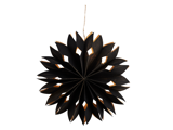 Madam stoltz, Veneer, Papir stjerne m. 15 LED lys, Sort, Papir, Dia:50 cm