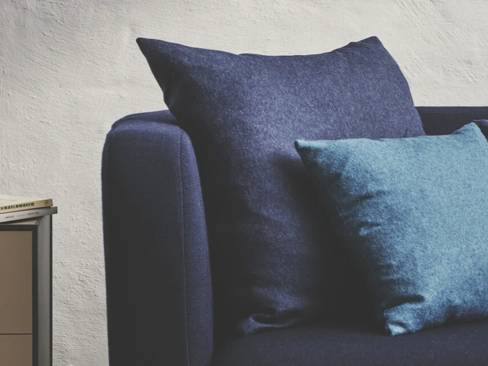 Silkeborg Uldspinderi, Cusco, Pude, Denim Blue, 100% Baby Alpaca, L:60 x B:60 cm